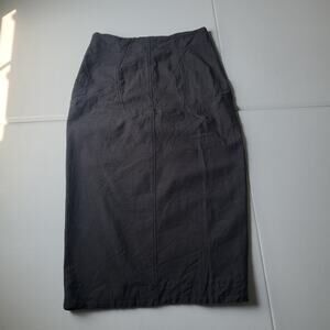 Prairie Underground Skirt Womens Medium Gray Organic Cotton Pencil Midi USA